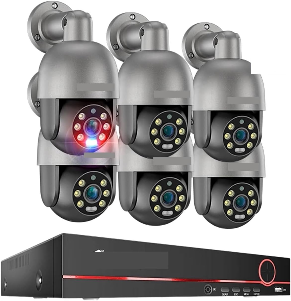 8CH 5MP HD POE CCTV Security Camera System Home Video Surveillance Kit Face Detection Outdoor IP Camera Set(3T(户外运动),8CH 6 PTZ Camera)