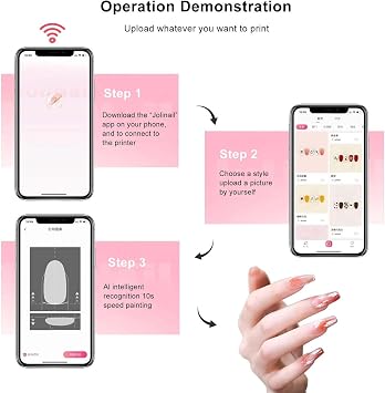 Intelligent 3D Nail Painting Machine, 4800 DPI Portable Digital Mobile Art Printer, Support APP/DIY, Endless Customization, Professional Equipment for Beauty & Personal Care