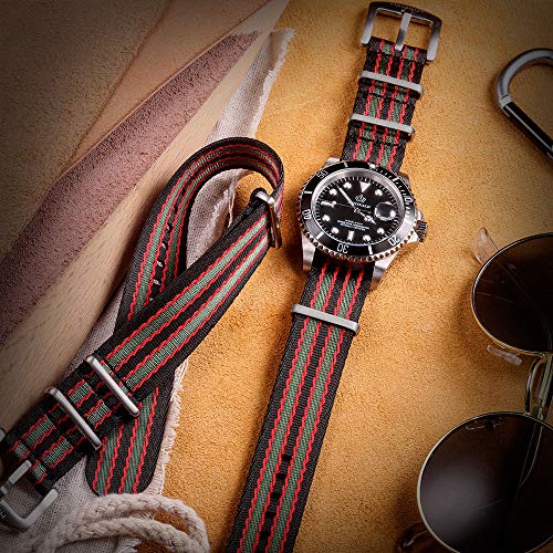 Bracelet de montre NATO en nylon Seat Belt ultra souple doté d'une boucle robuste 20mm 22mm