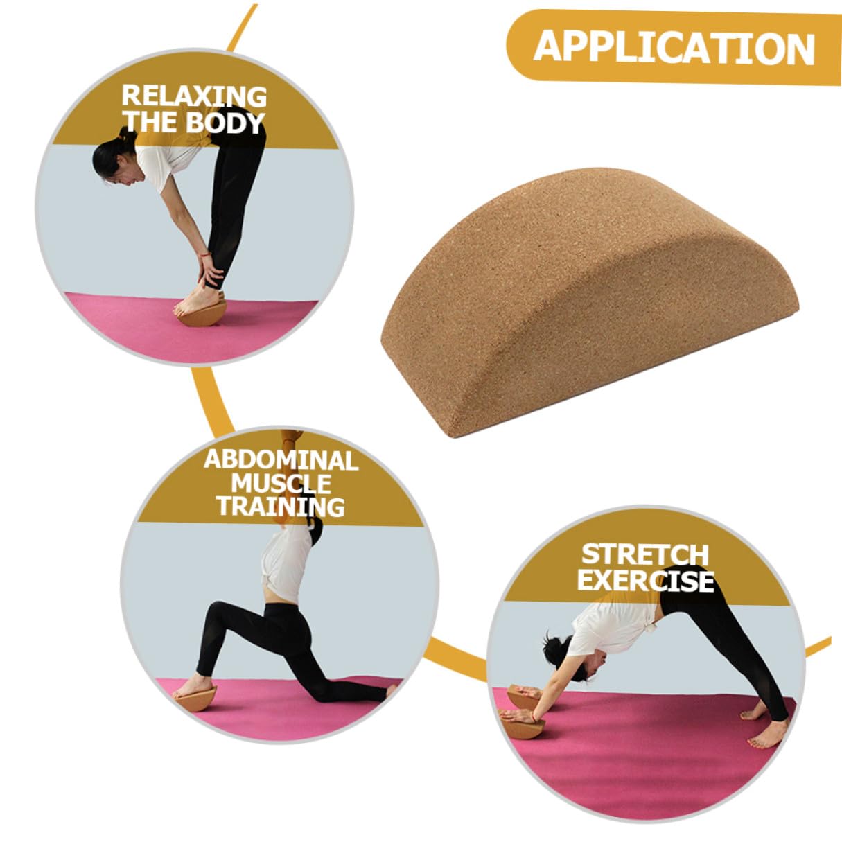 SHERCHPRY Bloque de Yoga Antideslizante de Corcho Pequeño Bloque Compacto de Entrenamiento para Equilibrio y Pilates Herramienta Ligera y Ecológica para Ejercicios de Gimnasia y Yoga
