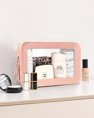 Miniatura 5 de LETGO Bolsas de maquillaje transparentes, bolsa de aseo aprobada por la TSA con cremallera, organizador de maquillaje transparente para artículos