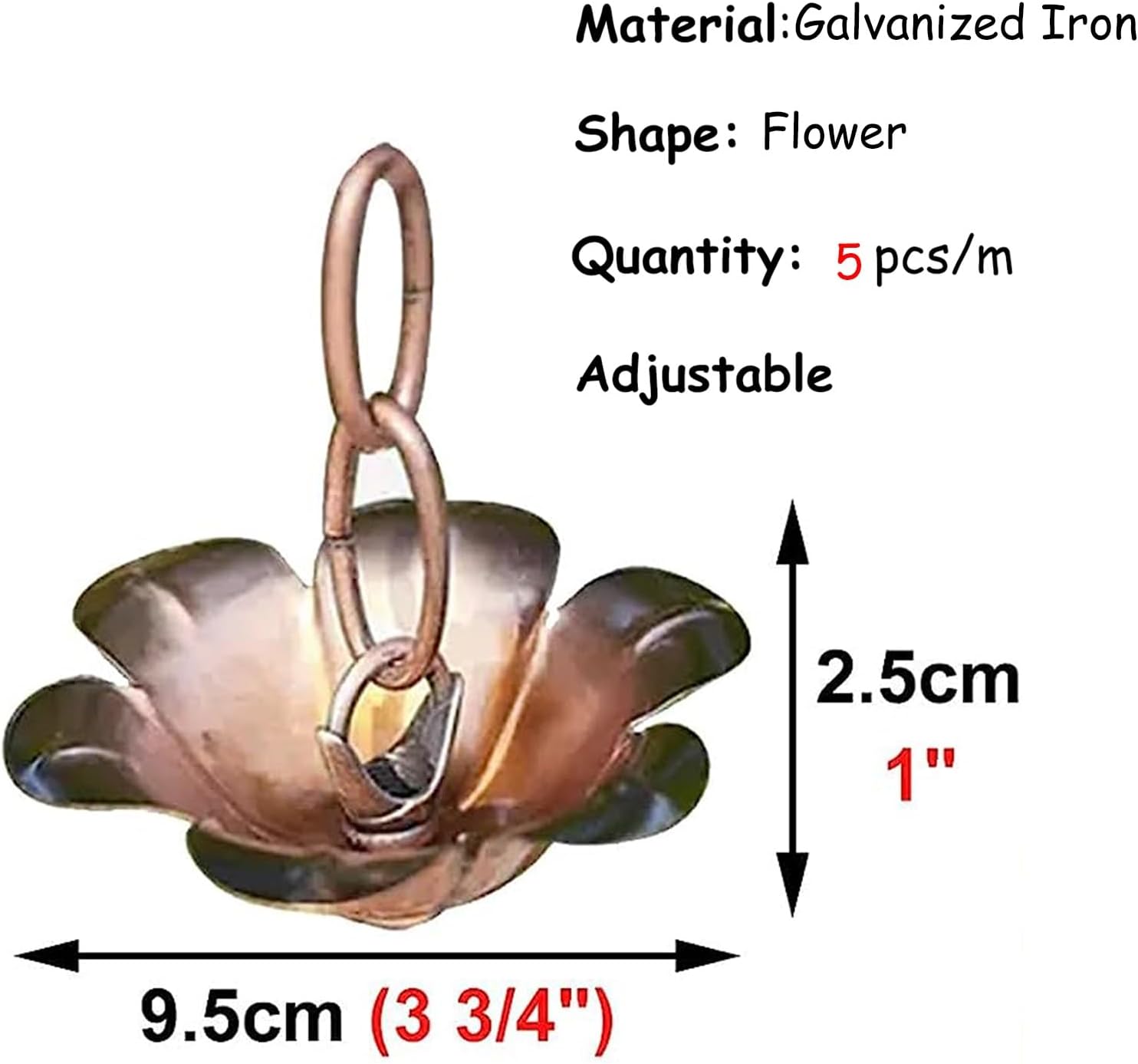 Rain Chain,Garden Rain Cups Chime, Rain Chains Replacement Decor for Front Porch/Rv/Garden, Roof Yard House Patio Rain Chimes, Decor for Gutters for Heavy Rain