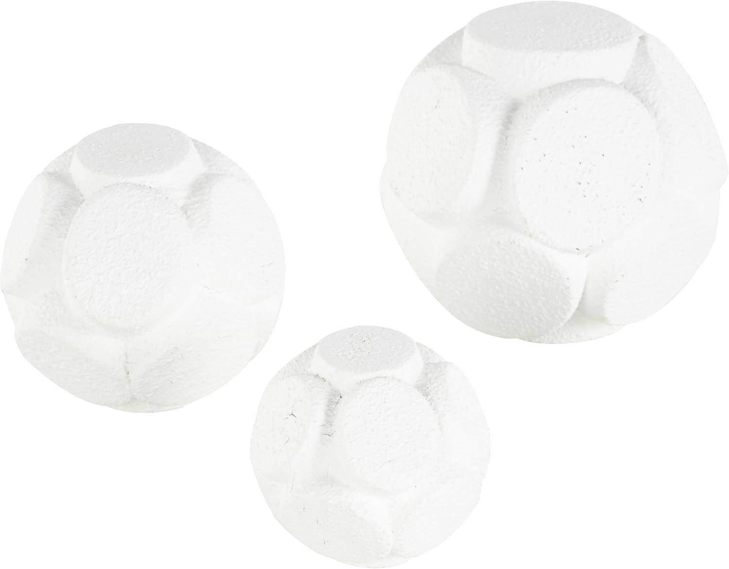 Deco 79 Resin Floral Decorative Orbs & Vase Filler Decorative Balls with Varying Sizes, Set of 3 Vase Filler 6", 5", 4" H, White