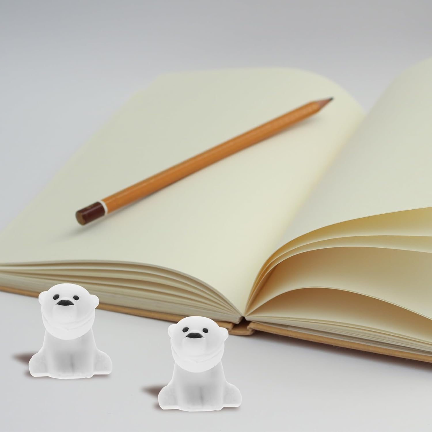 TOYANDONA 20pcs Polar Bear Pencil Erasers, Animal Pencil Erasers for Party Favors, Classroom Prizes, Carnival and School Supplies