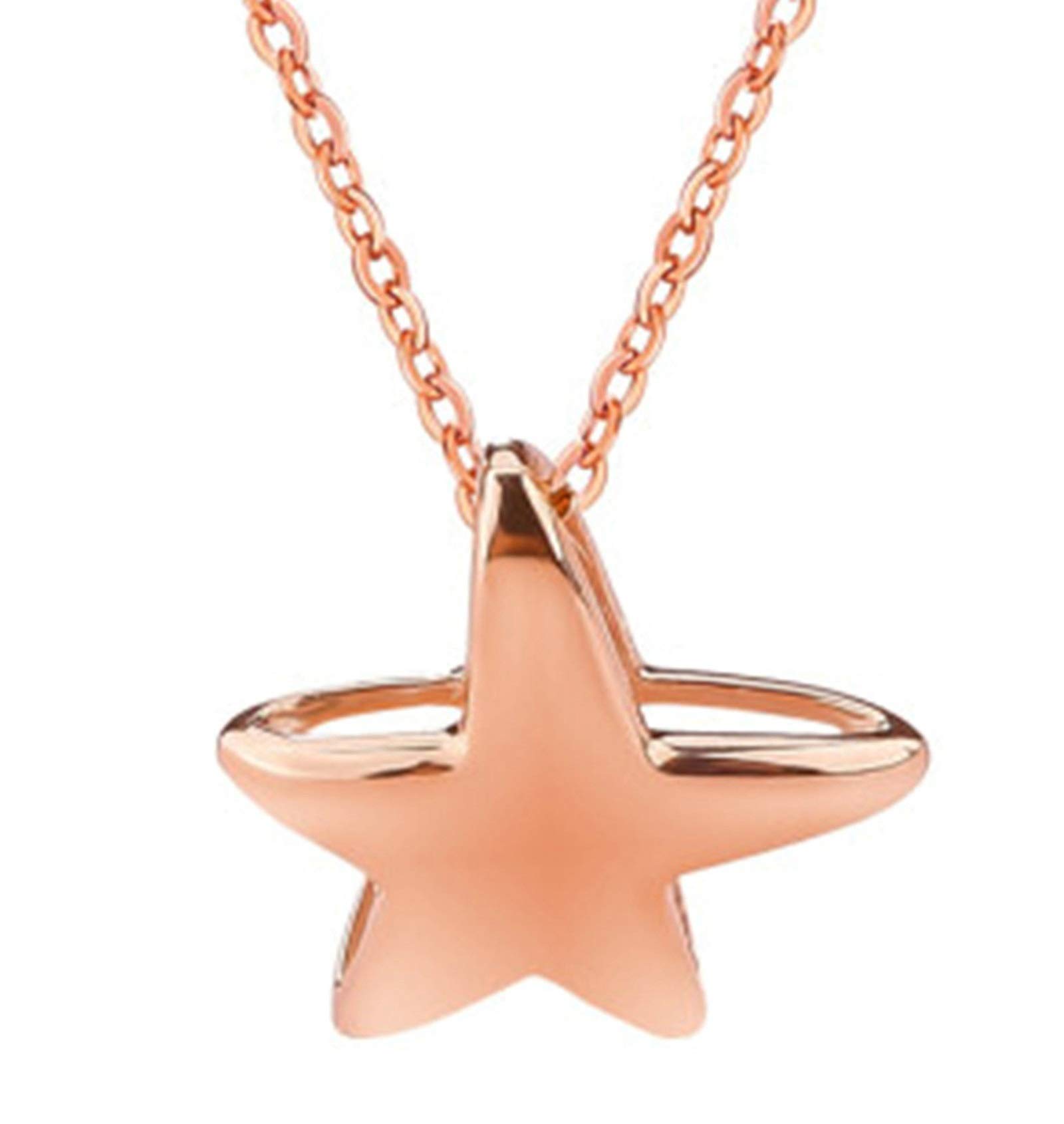 Epinki Collar Oro Rosa 18K, Colgante Estrella de Mar Collar Mujeres 45CM Cadena Ajustable