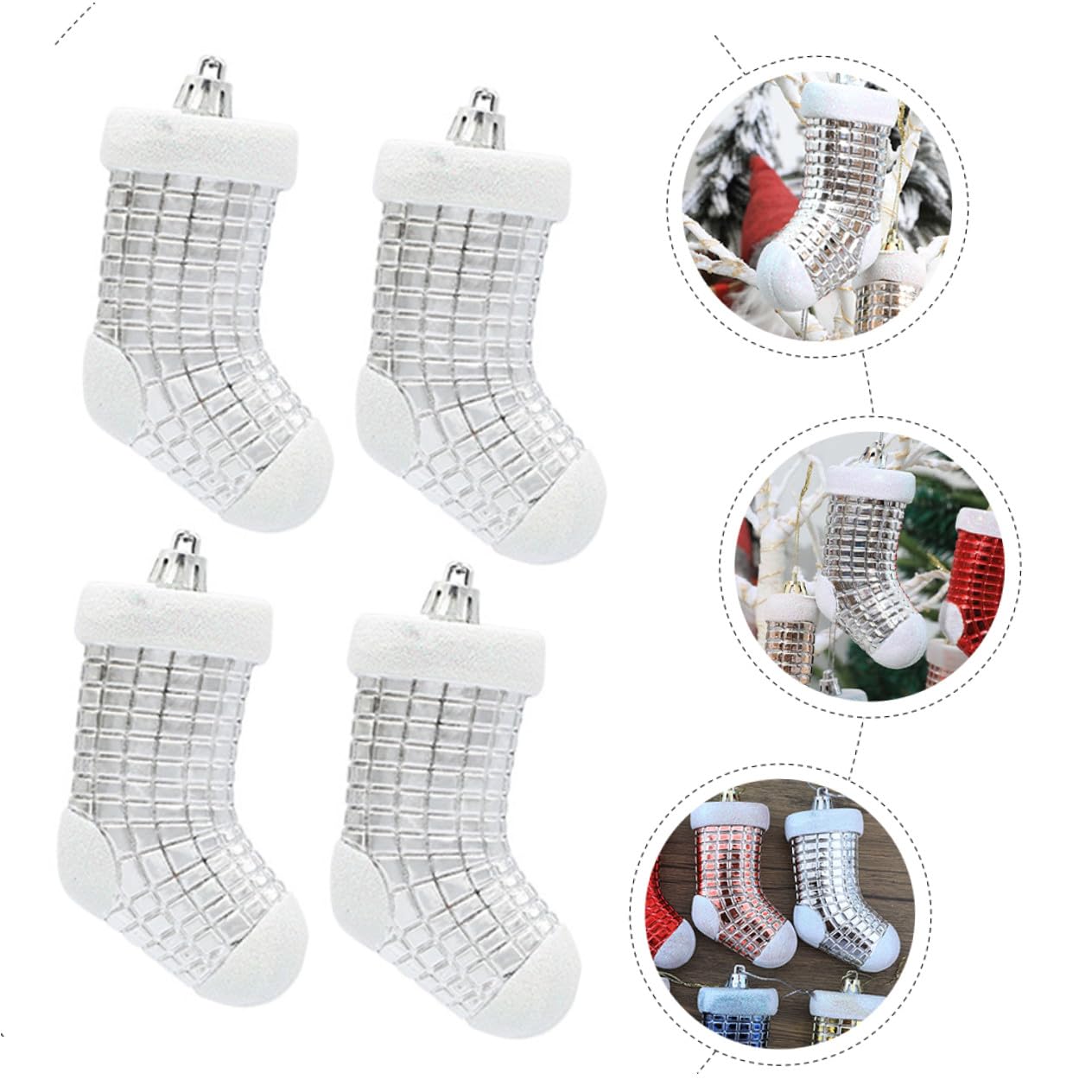 TOPBATHY 20 STK Weihnachtsbaum-anhänger Weihnachtsbaum Hängende Verzierung Mini-weihnachtsdekorationen Entzückende Weihnachtssocke Weihnachtsschmuck Weihnachtssocken Urlaubsstrümpfe Plastik