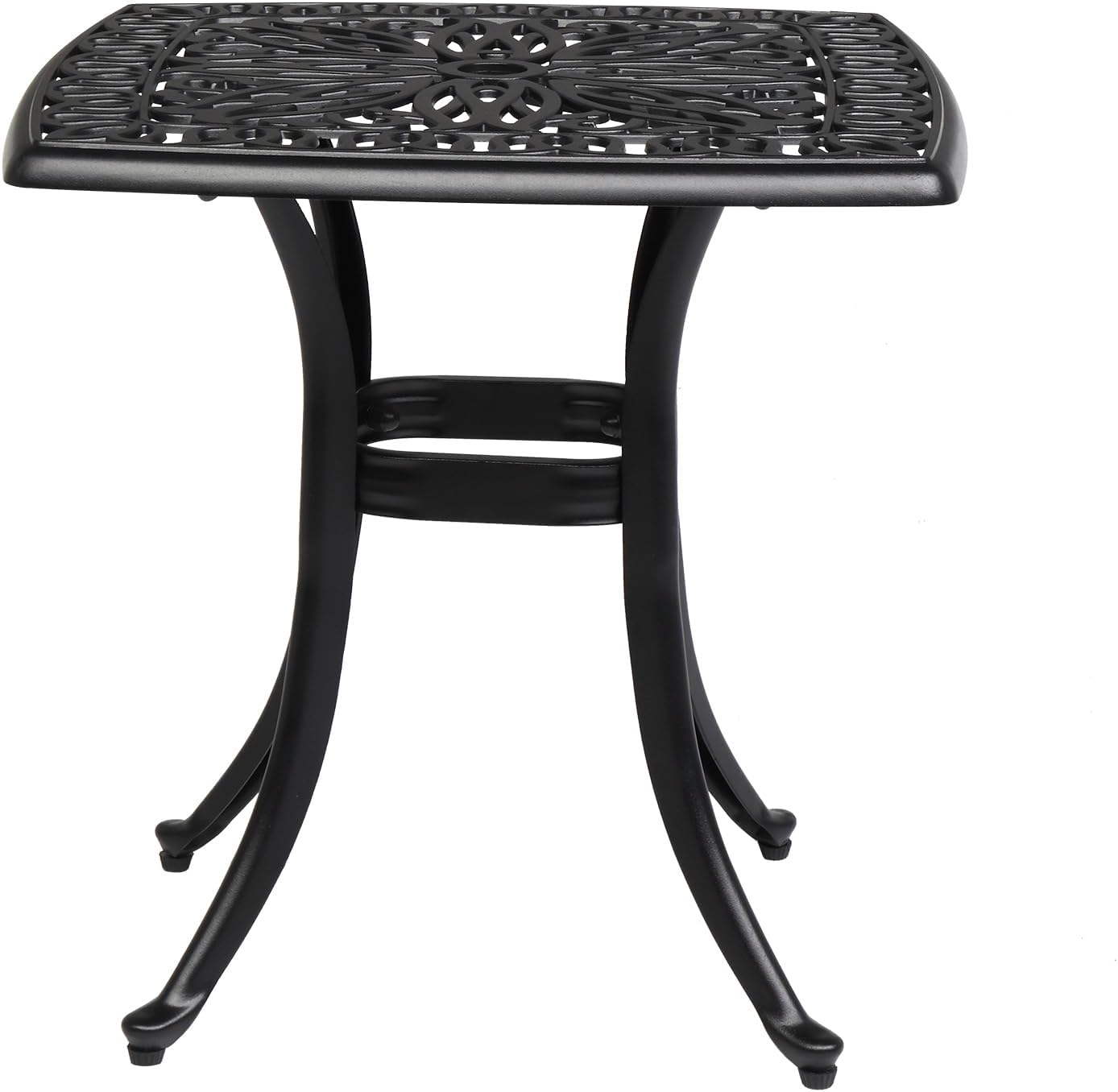 Outvita Patio Side Table - 21.3in Outdoor Square Cast Aluminum Bistro Table