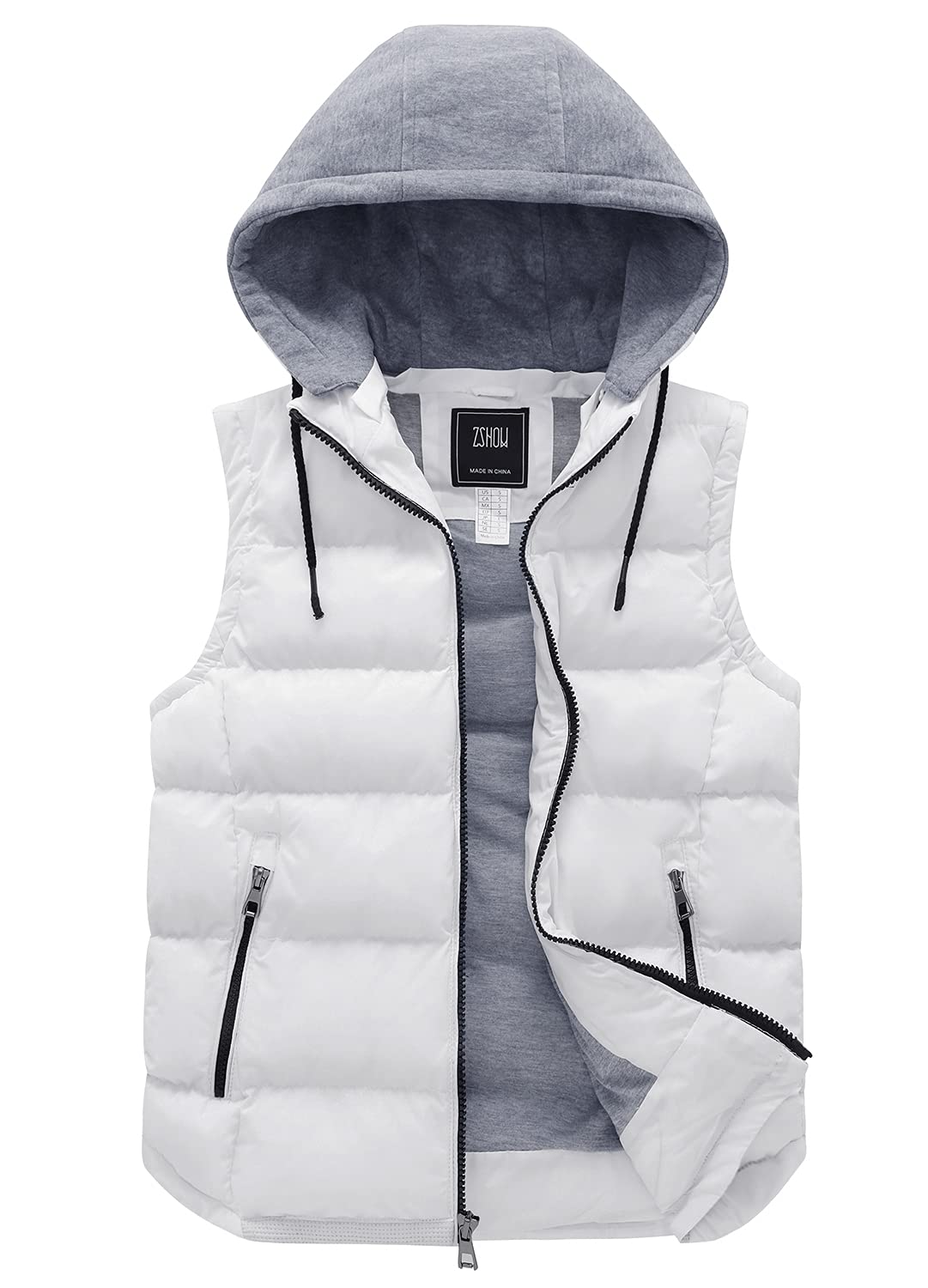 ZSHOW Men's Puffer Vest Warm Winter Vest Jacket Quilted Padded Vest Outdoor