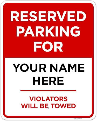 Miniatura 25 de Letrero personalizado de Reserved Parking All Violators Will Be Towed, 12 x 18 pulgadas, libre de óxido, aluminio 063, resistente a la decoloración