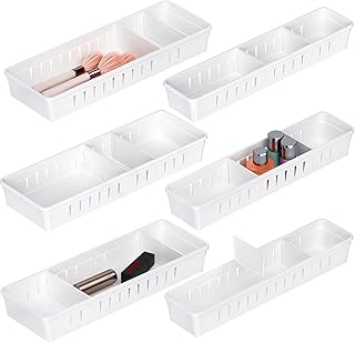 6 PCS Desk Drawer Organizer, Bathroom Drawer Organizer Trays with Divide...