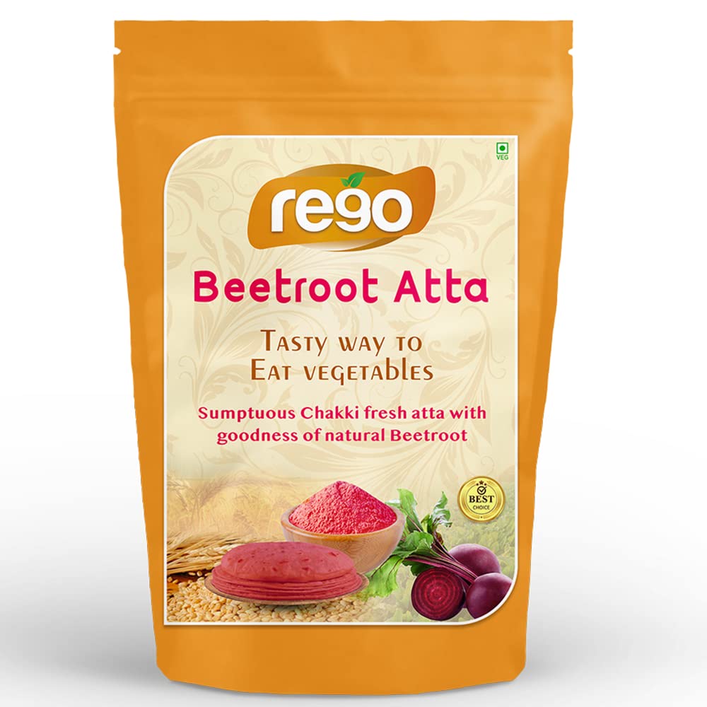 Rego Natural Beetroot and Sortex Whole Sharbati Wheat Atta, 1kg - Chakki Fresh Iron Rich, Immunity Booster Healthy Gehu and Beetroot Flour, No Preservatives (B09RV7QTPN) Amazon Price History, Amazon Price Tracker