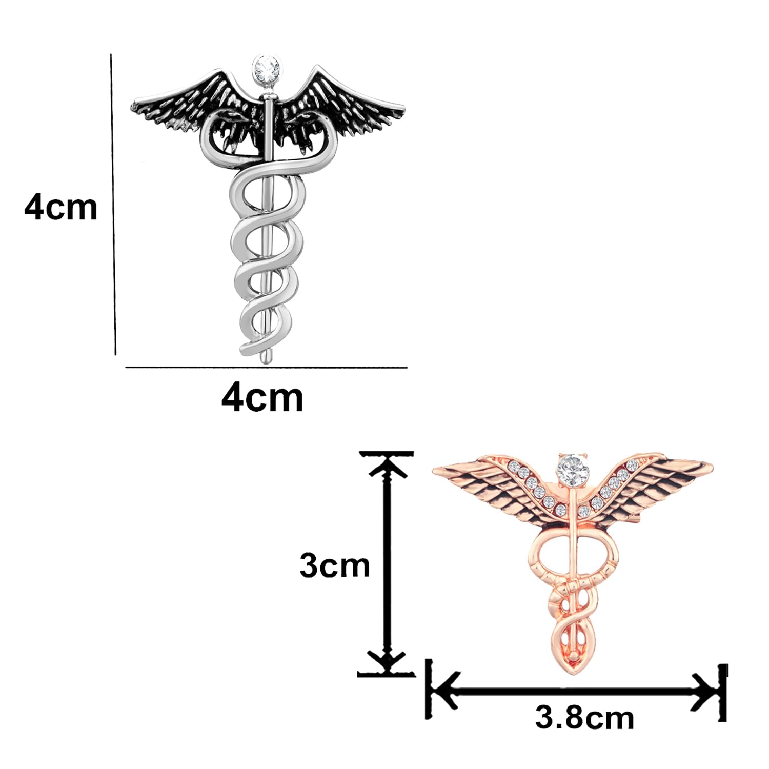 Caduceus Doctor's Brooch Lapel/Brooch Pin Combo (CO1105604M)