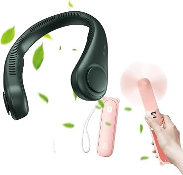 JISULIFE Handheld Mini Fan, 3 IN 1 Hand Fan [12-19 Working Hours] Neck Fan 4000 mAh