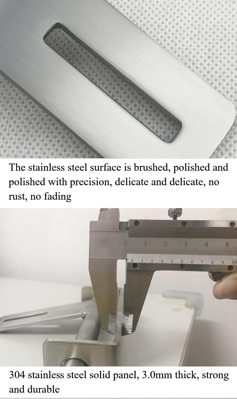 ドアロック、ゲートボルトステンレス、スライドボルト、南京錠穴と南京錠付きスライドロック、ドア用厚みのあるステンレススライドロック、つ