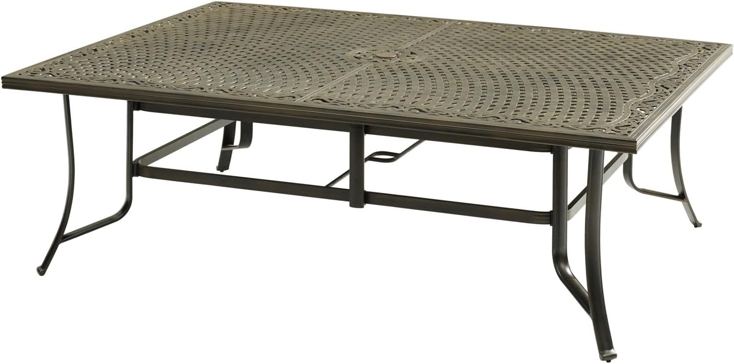 Hanover 9-Piece Brigantine Modern Outdoor Dining Set | 8 Sling-Back Chairs | 60'' x 84'' Cast-Top Table | Weather, Rust, UV Resistant | for Patio, Deck, Backyard | Tan | BRIGDN9PC