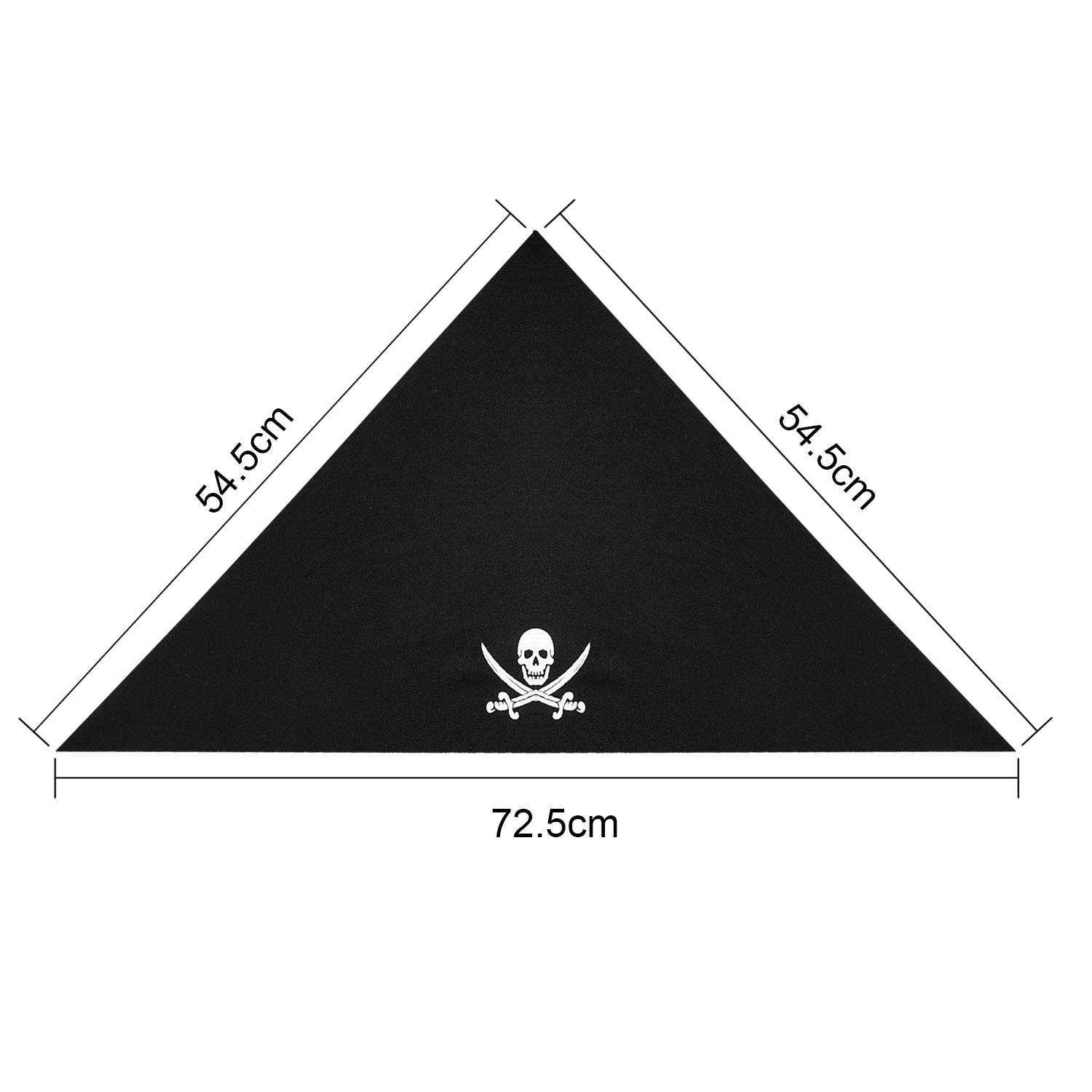 Image secondaire de Blulu 12 Pièces Bandana de Pirate Bandana de Capitaine de Pirate Noir pour Fête à Thème de Pirate, Faveurs de Fête d’Halloween e