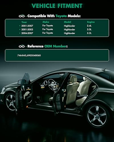 Miniatura 3 de SCITOO 746-845 Actuadores de cerradura de puerta eléctrica Reemplazo del pestillo de puerta delantera derecha para Toyota 2001-2007