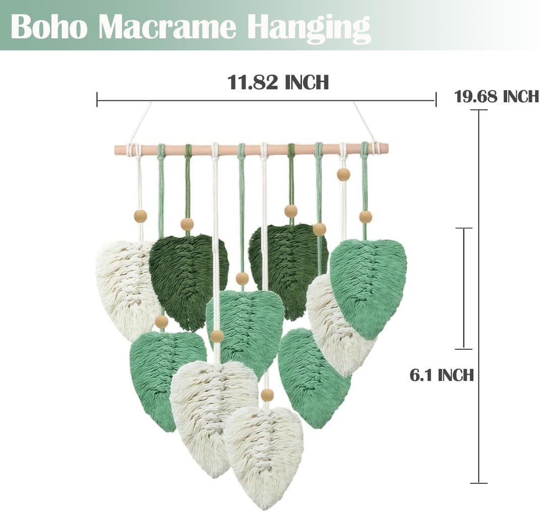 Ewparts Macrame Wall Hanging Kit for Adults Beginner with Instruction Book | 3mm Cord with Fringe Comb, Threader & Leaf Template, Complete DIY Wall Decor Set for Beginners, Boho Craft Kit for Adults