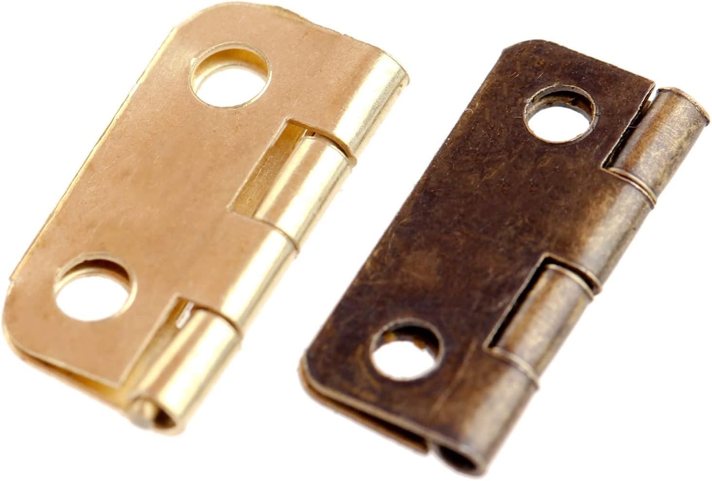 50pcs Mini Small Jewelry Chest Gift Wine Wooden Box Case Furniture Dollhouse Door Hinge with Screw Home 16 * 13mm (Color : Antique Bronze, Size : 16 * 13mm)