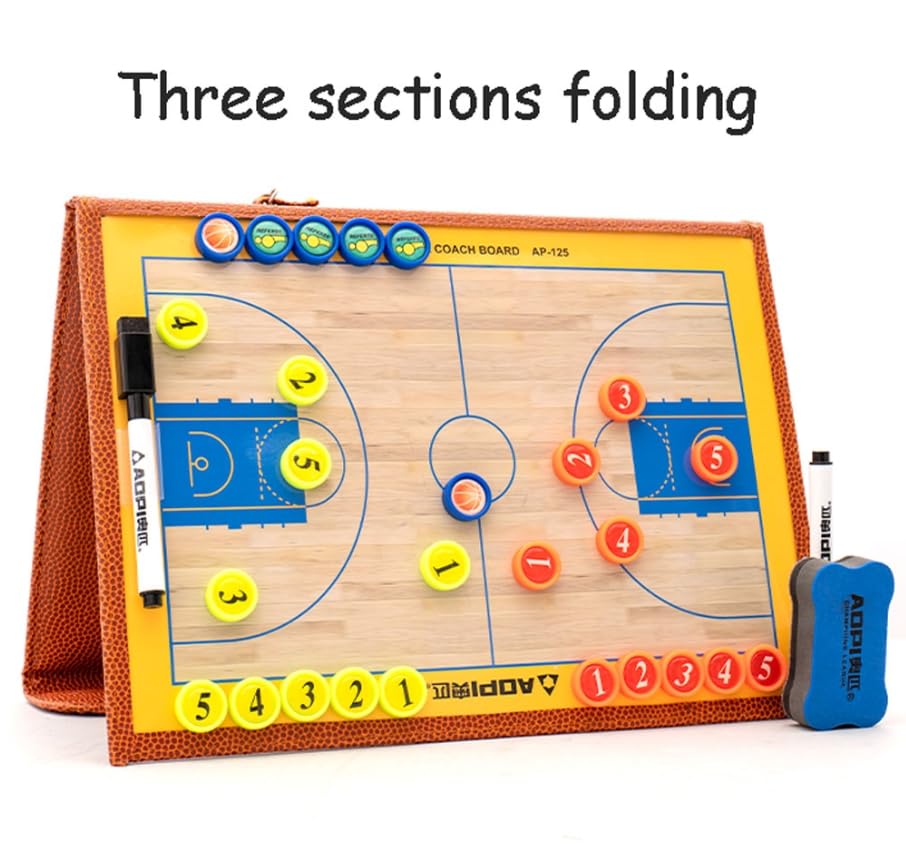Lavagna tattica di calcio, Lavagna magnetica portatile for strategia tattica da basket, lavagna for allenatori cancellabile a secco, kit di appunti for allenatori con pennarelli for giocatori e penna(