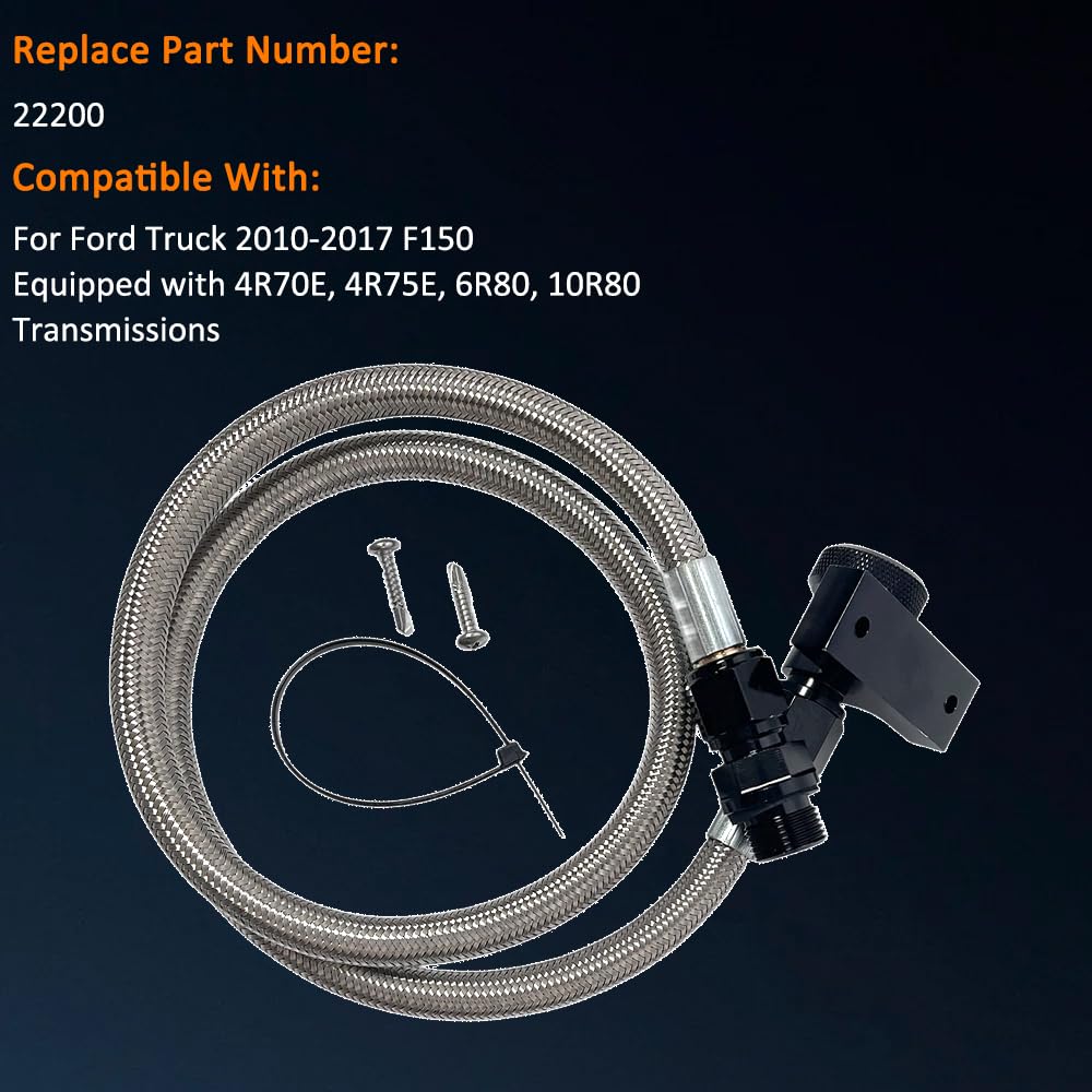 Locking Braided Automatic Transmission Dipstick Replacement 22200 for Ford F-150 2010-2023 & Raptor, Fits 6R80 10R80 4R70E 4R75E Transmissions