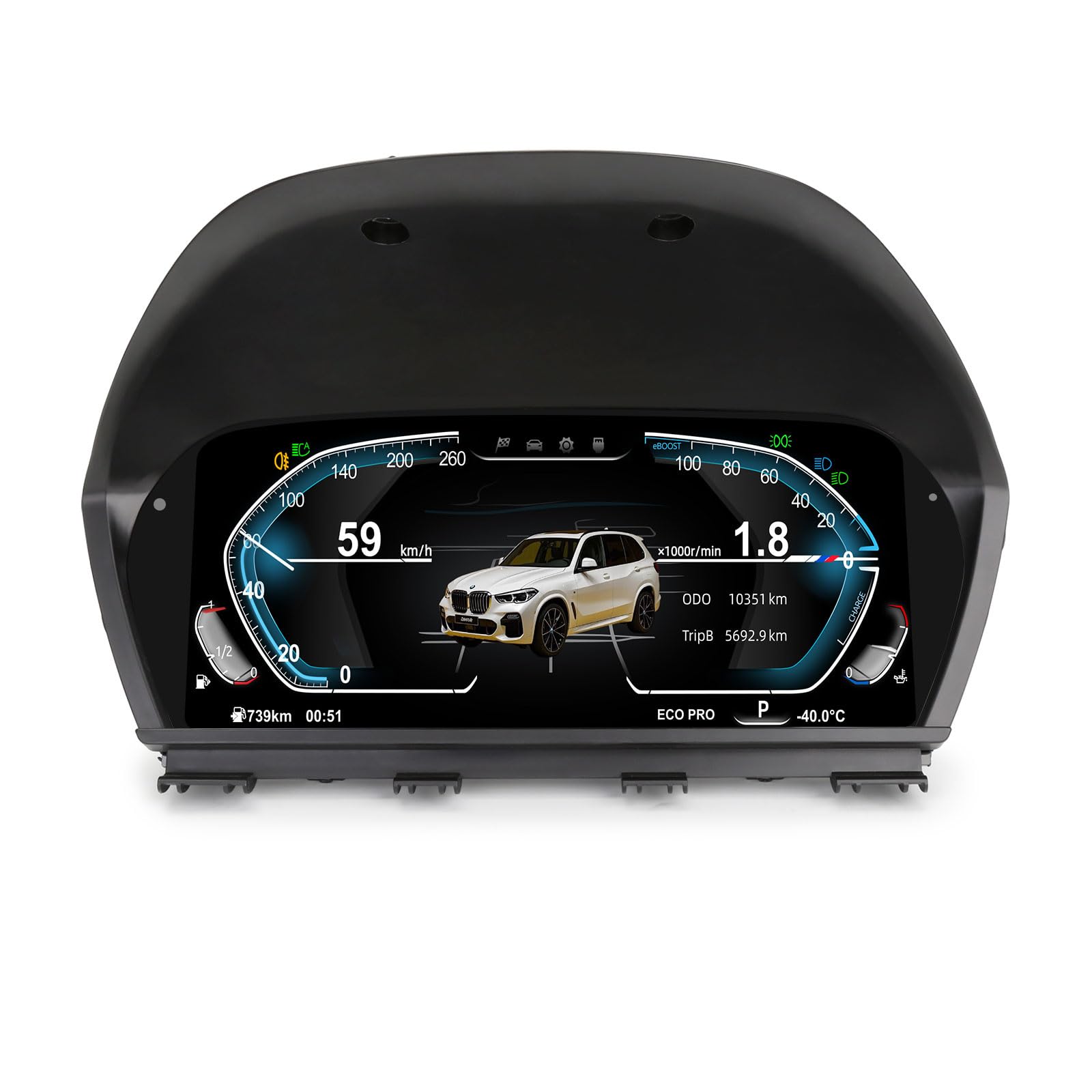 10" Quadro Strumenti Digitale LCD per BMW Serie 1 F20/F50, BMW Serie 2 F22/F45, BMW X1 F48/F49, BMW X2 F39, Tachimetro Cruscotto Display Contagiri Digitale, 4-Core & 7 Temi UI & Comandi al volante