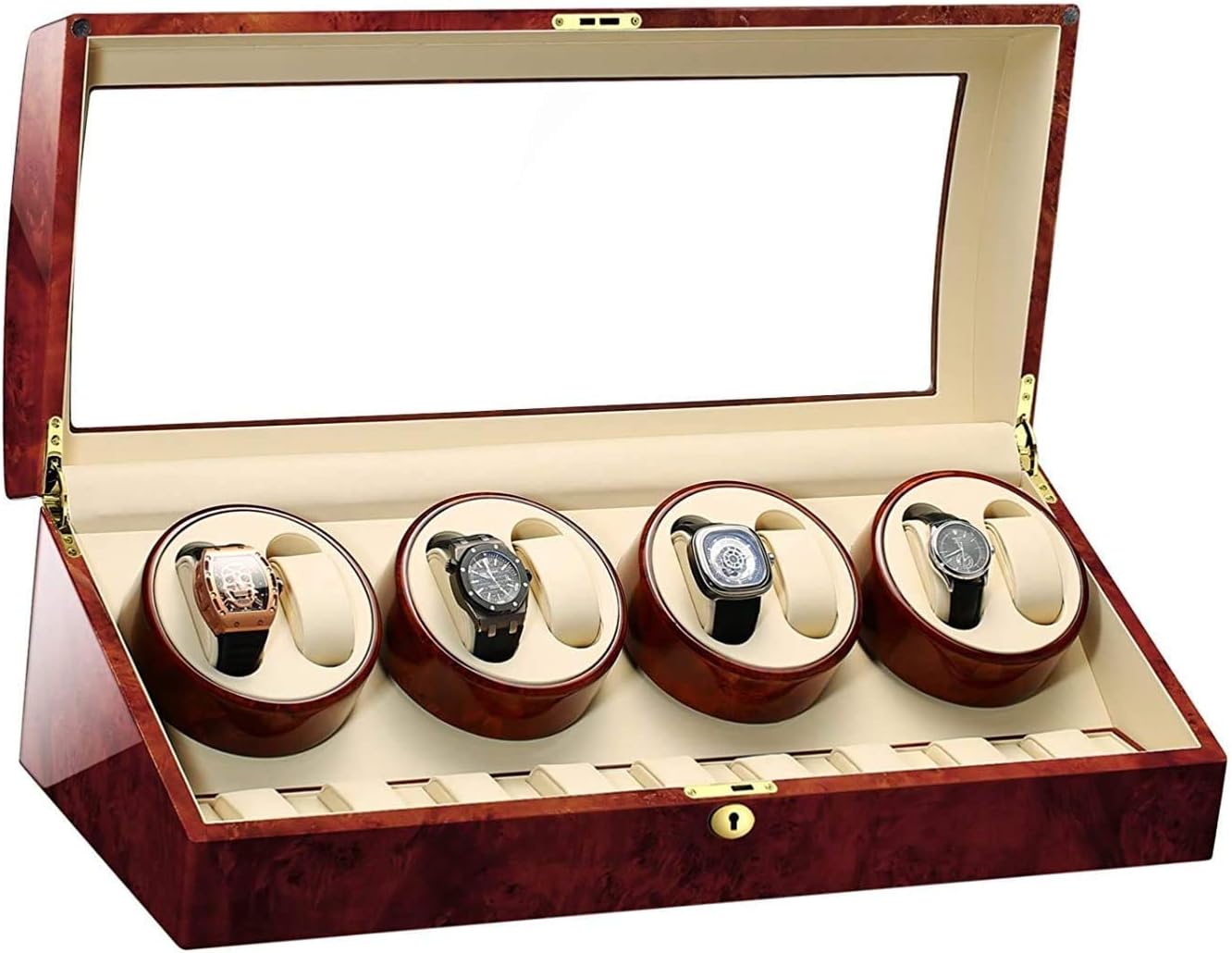 自動巻き 6本用 LCD スクリーンと LED 【ユニセックス】 ライト 静音モーター 時計巻き上げ