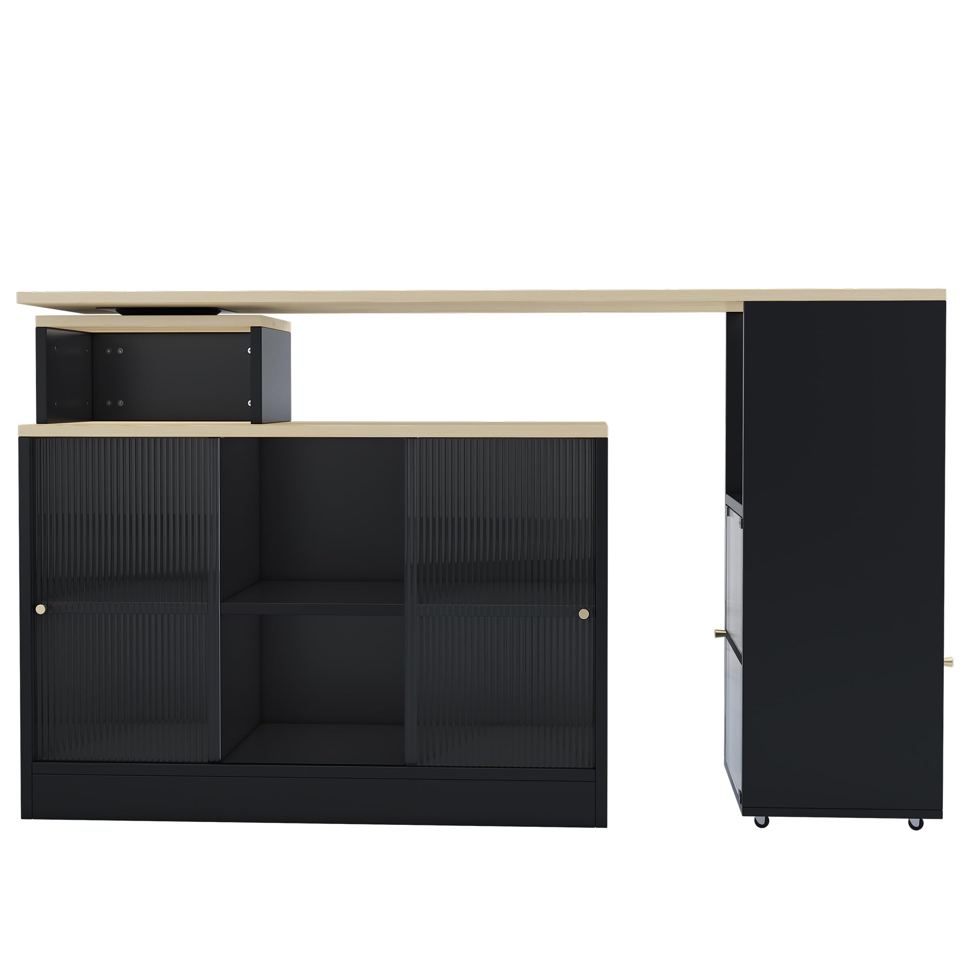 Tavolo da bar allungabile con vano portaoggetti, moderno tavolino girevole da bistrò, funzione credenza, ampio spazio di archiviazione, salvaspazio flessibile per soggiorno, sala da pranzo, cucina