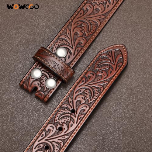 Women Men Western Belt Strap Genuine Leather Cowboy Cowgirl Floral Embossed Belt Strap3