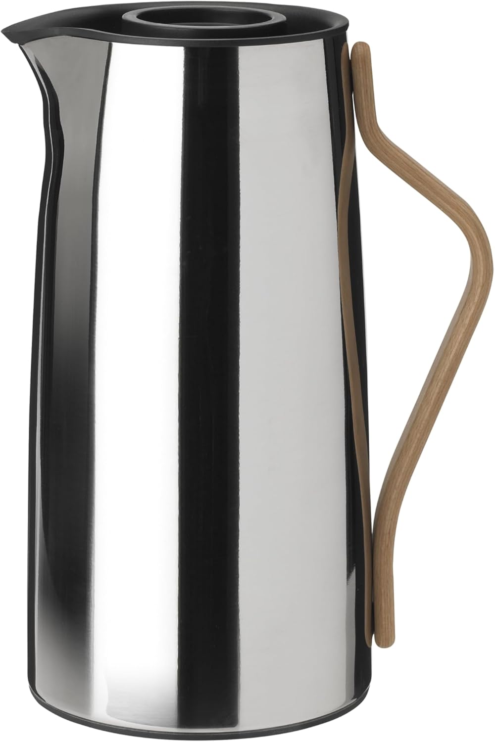 Stelton Emma Coffee Vacuum Jug, 1.2L, Steel, Beechwood Handle, Modern Scandinavian Design, Insulated, One-Hand Operation, Timeless Look for Filter Coffee
