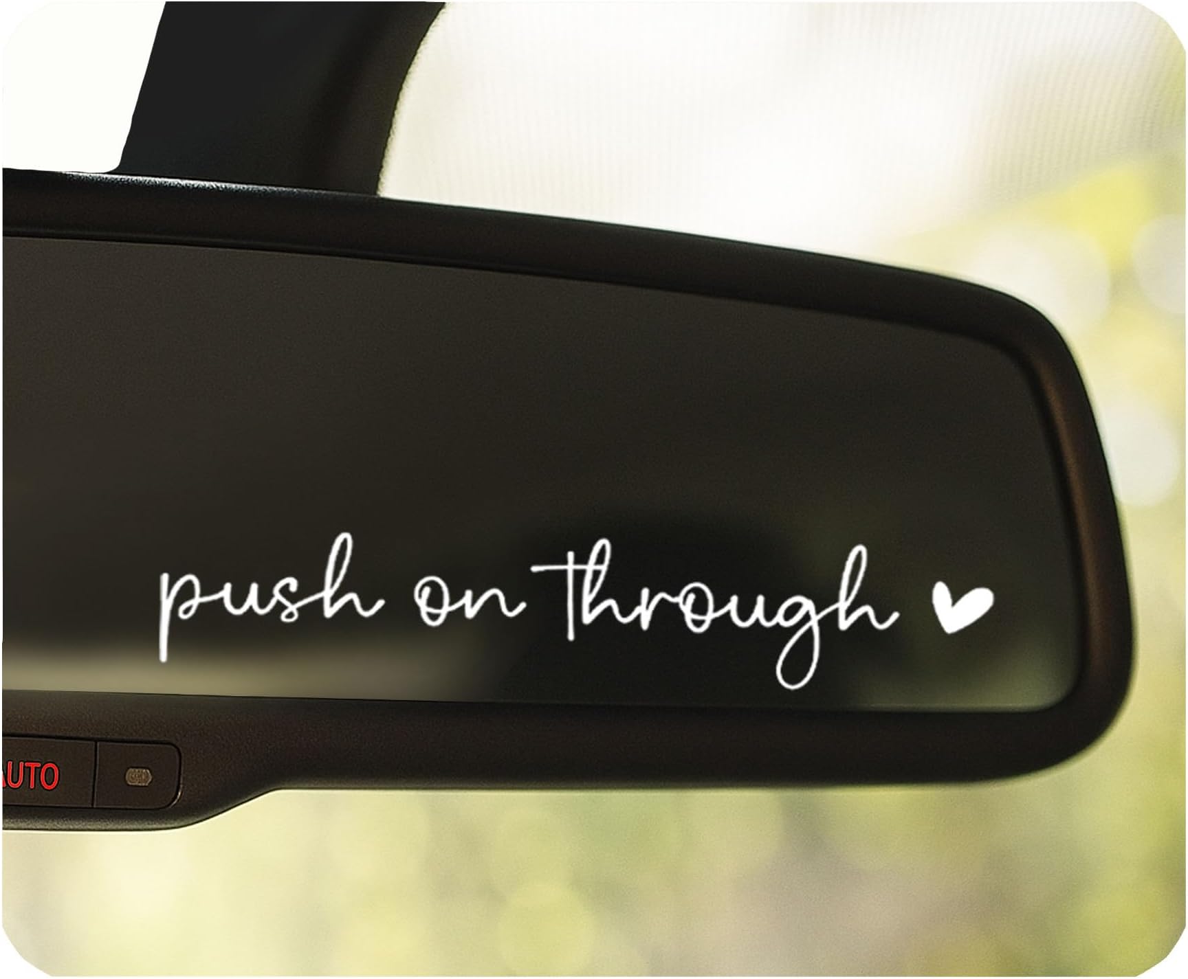 3 x Push On Through Mirror Decal, Car Rear View Mirror Decal, Car Vinyl Sticker, Rearview Mirror Decal, Mini Decal for Laptop, Water Bottle, Bumper Stickers, 4" (White)