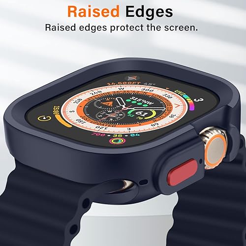 Miniatura 2 de Amizee Paquete de 2 fundas resistentes compatibles con Apple Watch Ultra 2Ultra de 1.732 pulgadas con 2 protectores de pantalla de vidrio, TPU