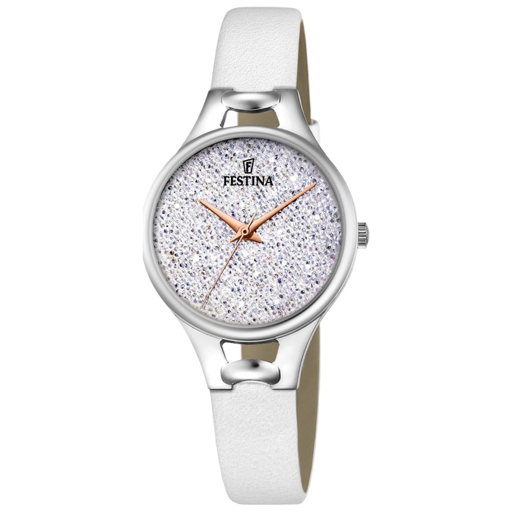 Festina Montre Femme Analogique en Cuir Blanc
