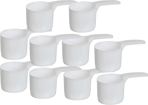 Cuchara de envasado de medición de plástico de 2.4 fl oz ( 70 cc 4.73 cucharadas 2.37 fl oz 0.3 taza), mango medio - para medir y dispensar