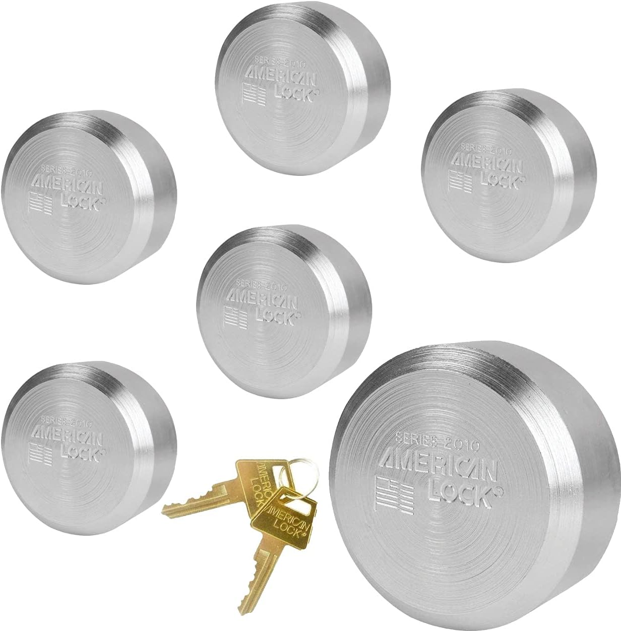 American/Master Lock - (6) Solid Steel, High Security, Hidden Shackle Padlocks A2010KA-6