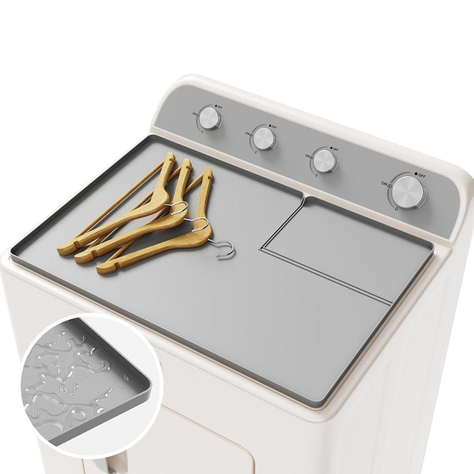Kühlschrank Matte Silikon Kühlschrank Tropfmatte mit erhöhtem Rand, Mini Kühlschrank Tropfschale Bodenschutz wiederverwendbar für Waschmaschine, Trockner, Weinschrank, Grau 66 x 45 cm