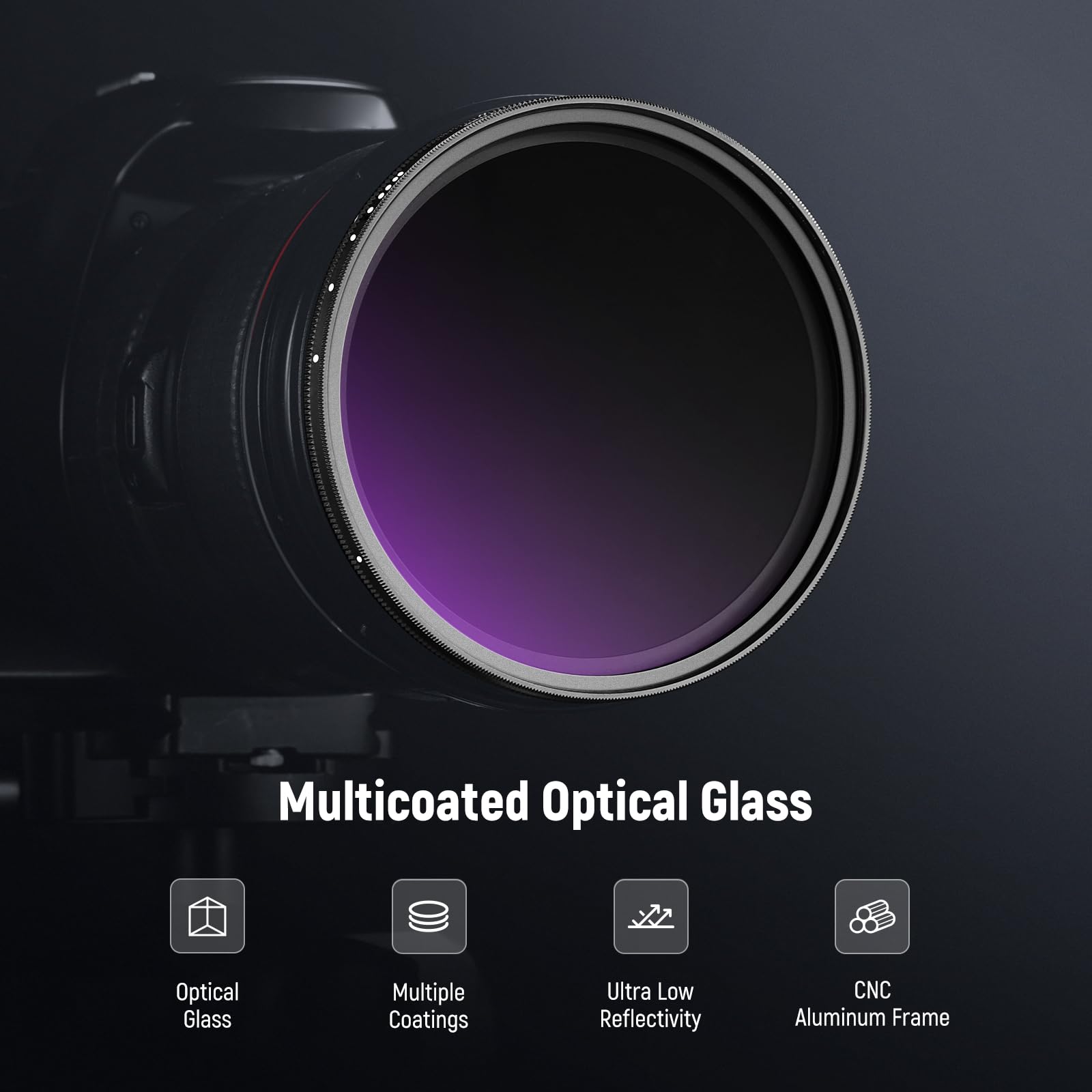 NEEWER 49mm Filtro ND Variabile (ND8-2000), True Colors e Hard Stop, Filtro Densità Neutra Limitata Regolabile 3-11 Stop per DSLR Mirrorless Camera, Vetro Ottico Multistrato, Telaio Sottile Alluminio