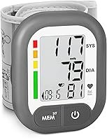 BENECEN Automatic Wrist Blood Pressure Monitor Adjustable Cuff Large LCD 199 Memory Batteries Case Included