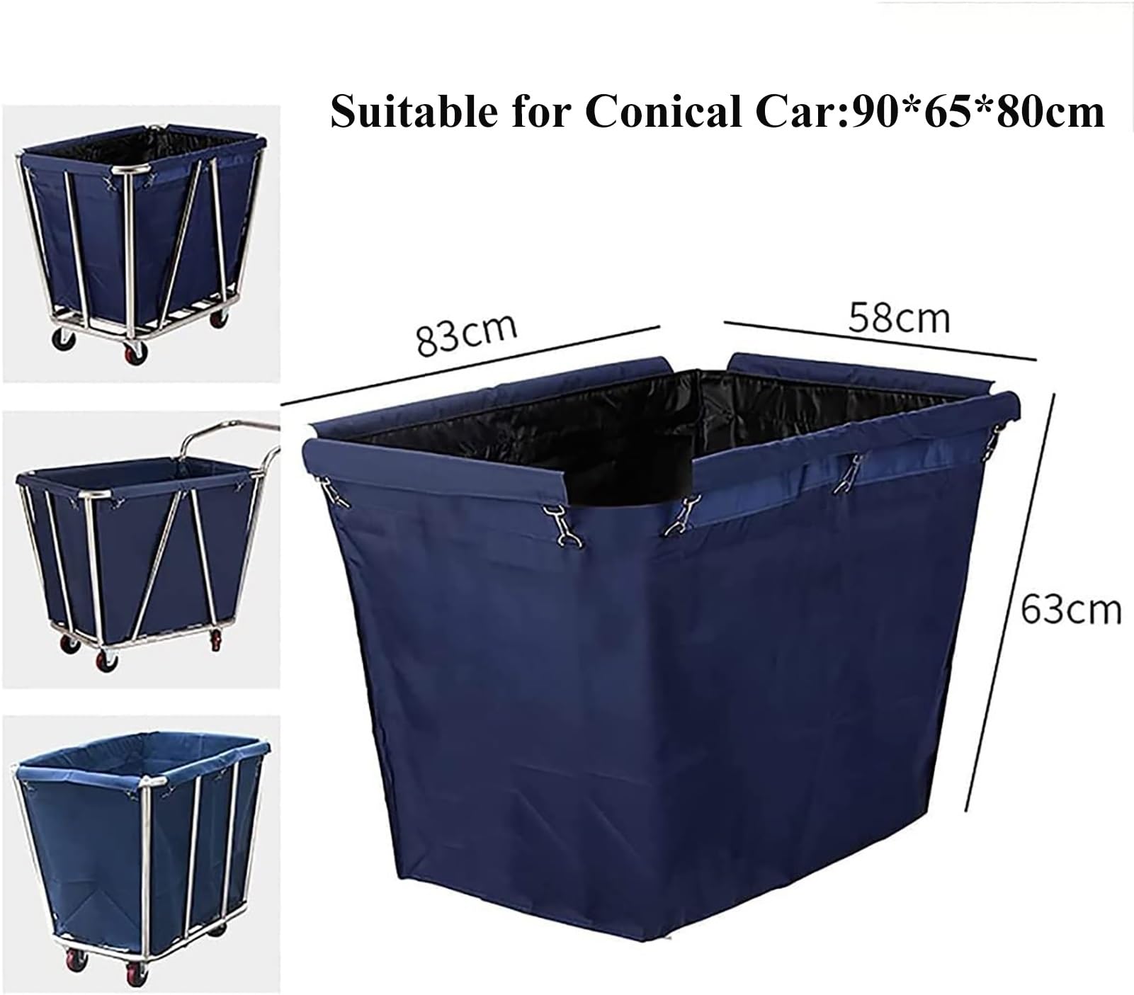 Bolsa de repuesto impermeable para carrito de lavandería, organizador de almacenamiento de tela Oxford extraíble para ropa y juguetes, ideal para cesta de lavandería y carrito