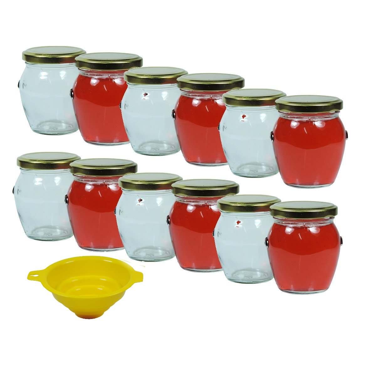 KADAX Lot De 8 Bocaux De Conservation En Verre Pour Couvercle à Visser - 900 Ml - Utilisable Comme Pot à Confiture - Bocaux De Conservation - Doré, K5198