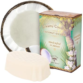 Island Soap & Candle Works Hand Soap Bar Coconut 2 Ounce Moisturizing Bar Soap Gentle Cleansing with Classic Tropical Scent Handmade in Hawaii