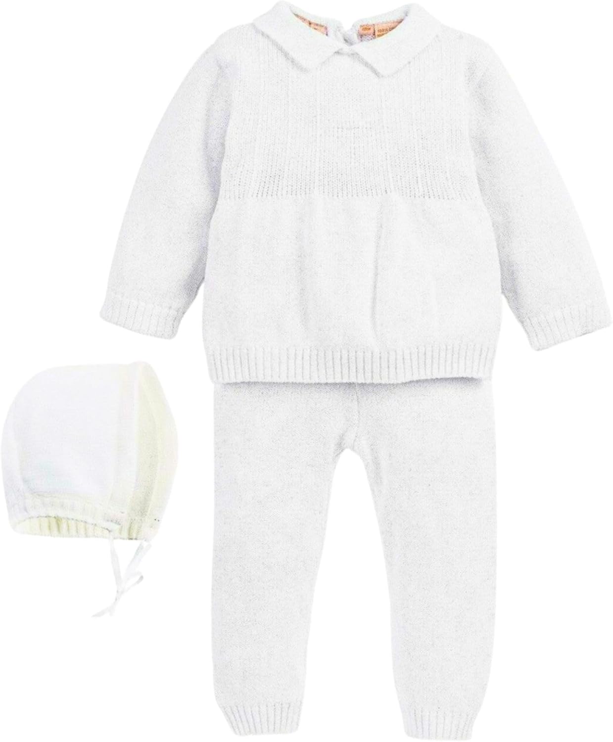 Carriage Boutique Baby Boys Knitted Baptism Outfit - 2 Piece Christening Set with Cross Detail