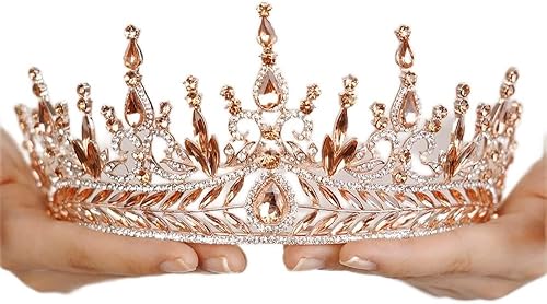 wekicici Wekicici - Tiara de cristal verde barroco con diamantes de imitación, corona de princesa para mujer, boda, cumpleaños, fiesta de Halloween