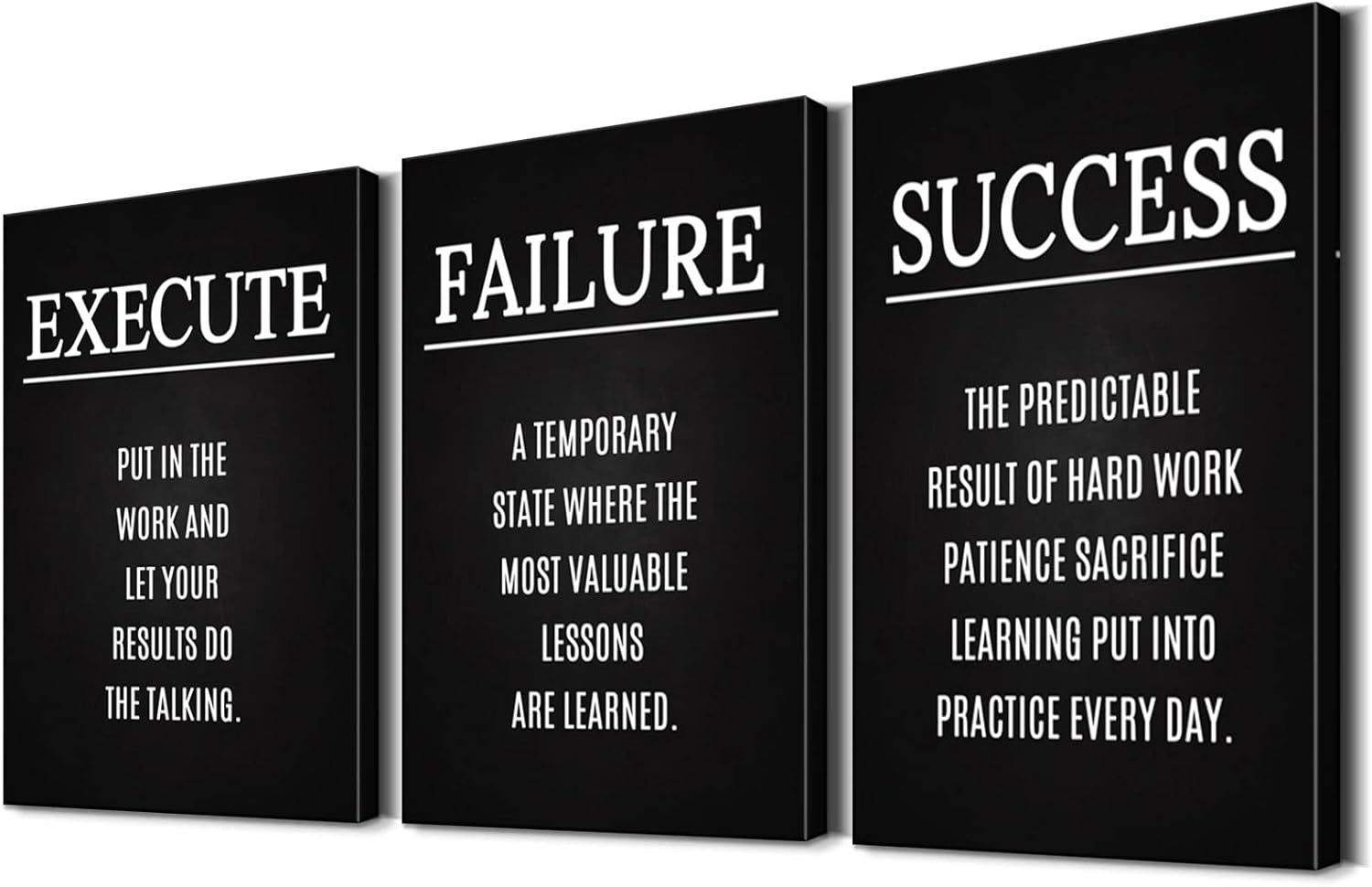 YOUHONG Motivational Wall Art Inspirational Posters for Office & Home – 12×16 Inch 3-Piece Canvas Prints with Wooden Frame, Fade-Resistant Quote Wall Decor, Positive Posters for Living Room & Bedroom YOUHONG Motivational Wall Art Inspirational Posters for Office & Home – 12×16 Inch 3-Piece Canvas Prints with Wooden Frame, Fade-Resistant Quote Wall Decor, Positive Posters for Living Room & Bedroom