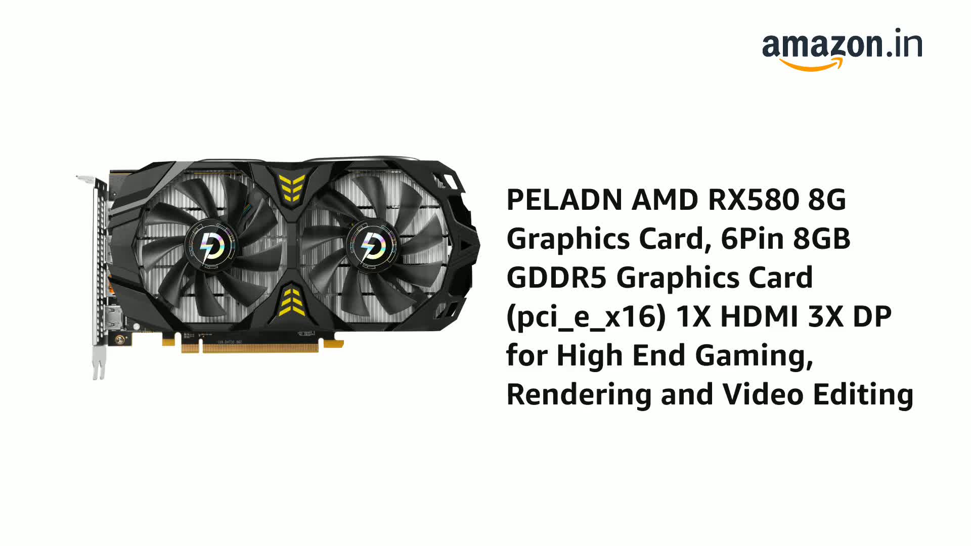 Amazon.in: Buy PELADN AMD RX580 8G Graphics Card, 6Pin 8GB GDDR5