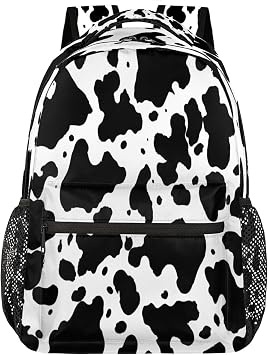 AUUXVA Backpack Geometrical Animal Skin Cow Print Travel Daypack Large Capacity Rucksack High School Book Bag Computer Laptop Bag for Girls Boys Women Men
