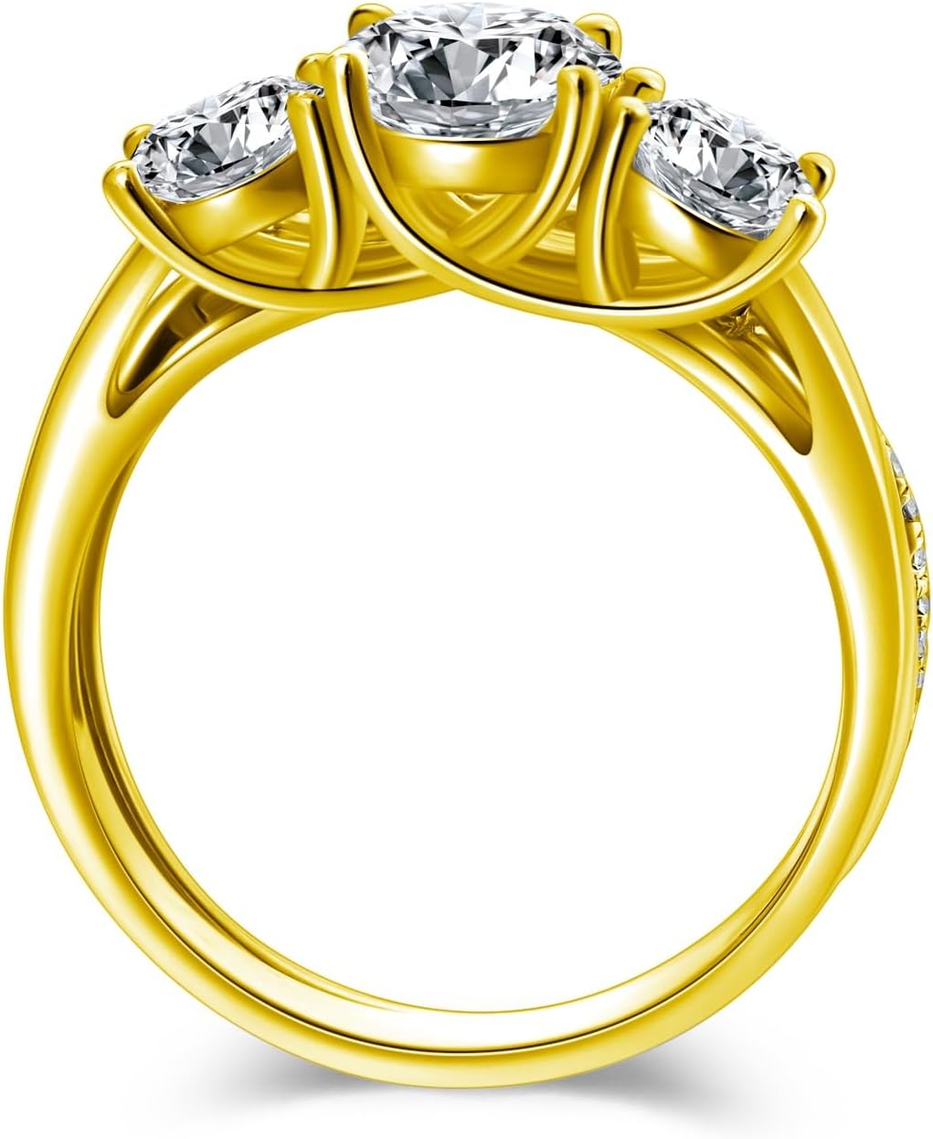 2 Carat (ctw) Three-Stone Round Cut Moissanite Twisted Bridal Sets Wedding Engagement Ring Set for Women, White Gold Wedding Band Engagement Rings, Customizable Sterling Silver, 10k gold, 14k gold, 18k gold