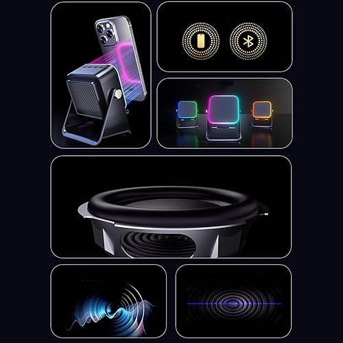 Miniatura 7 de Altavoz de inducción  Base de sonido compacta, soporte de música plegable, carga de recarga  Soporte de audio moderno para estudio en casa, sala de