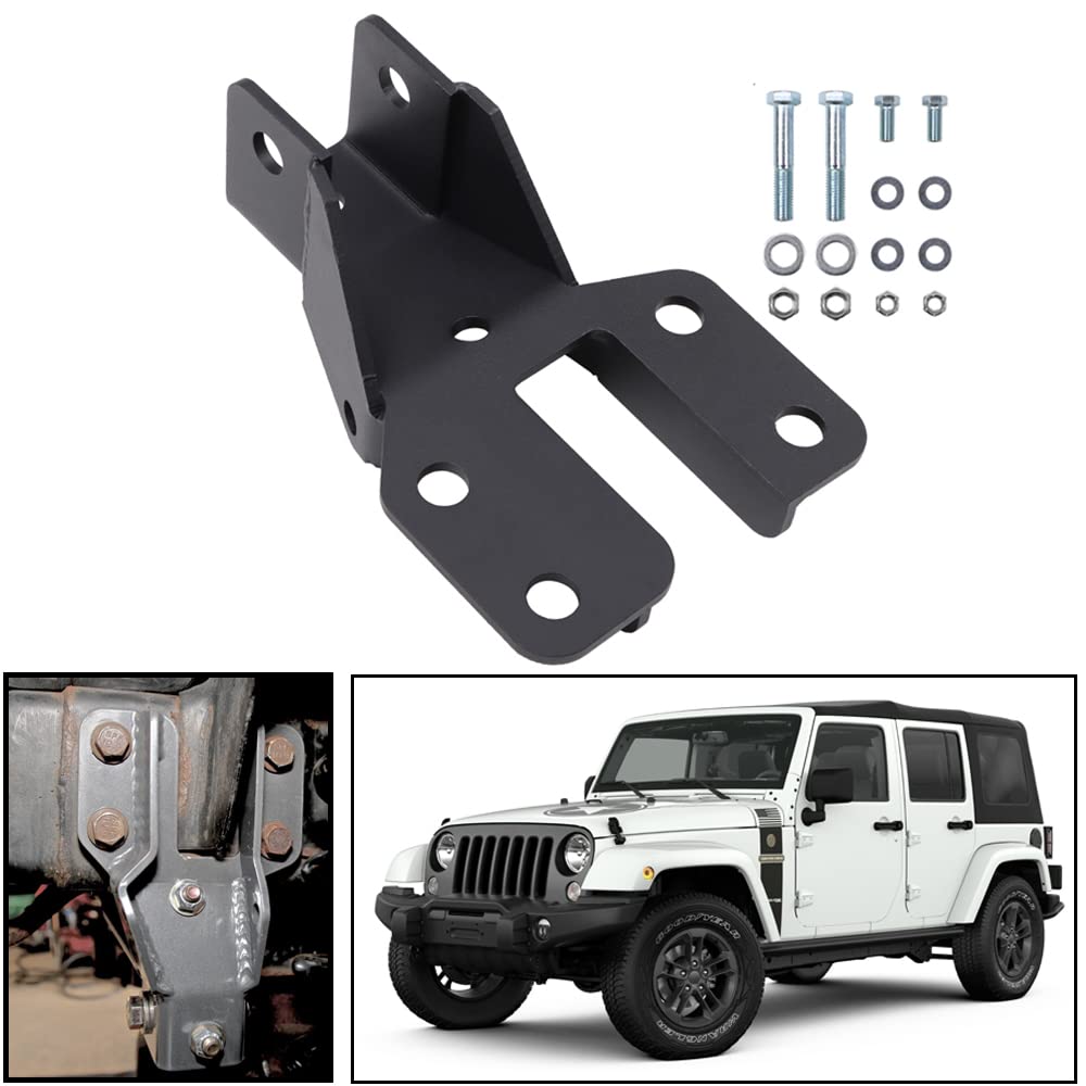 ELITEWILL Front Track Bar Brace Bracket Heavy Duty Steel with Black Powder Coating Fit for 2007-2018 Jeep Wrangler JK - Bolt On Installation