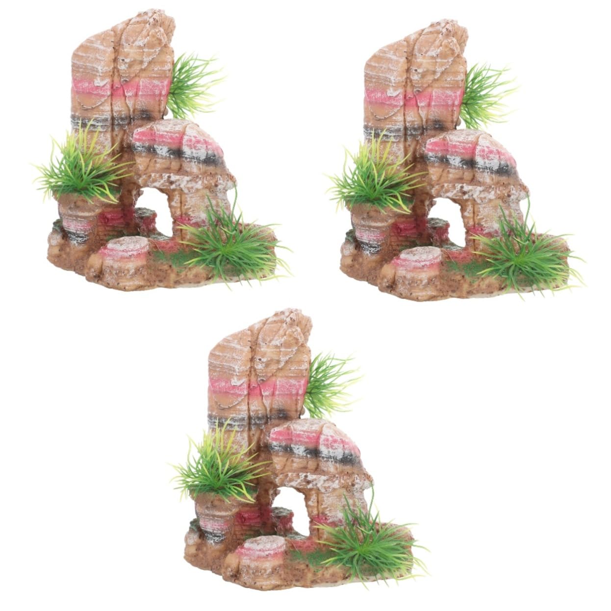 HEMOTON 3 Pièces Décoration de Caverne pour Aquarium Ornement Montagneux Naturel pour Reptiles Accessoire de Aquatique